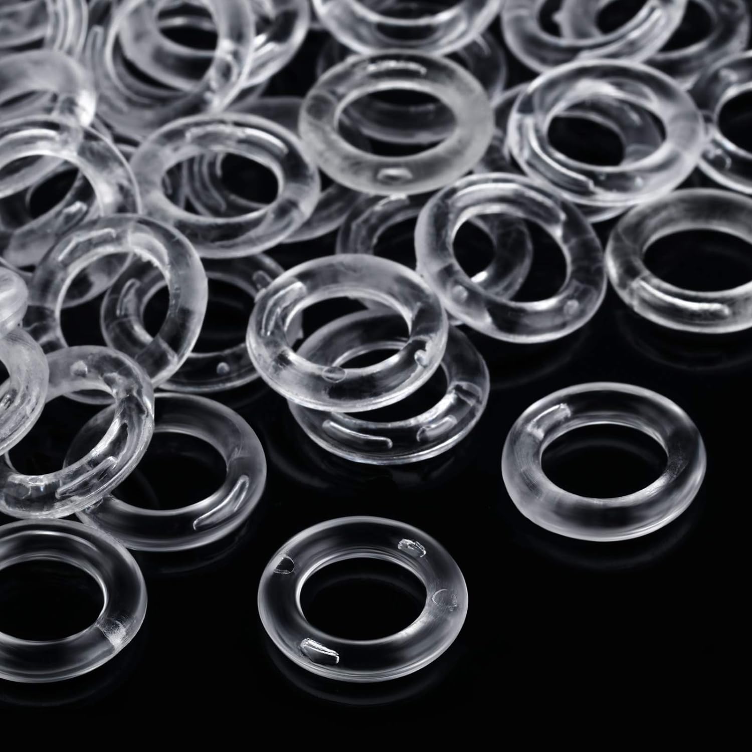 100 Translucent Plastic Rings for Roman Shades, 13mm