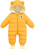 Baby Snowsuit Hooded Zip Jumpsuit for Newborns - Warm Winter Suit