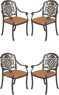 4 Piece Patio Dining Chairs Set with Cushions for Outdoor Use