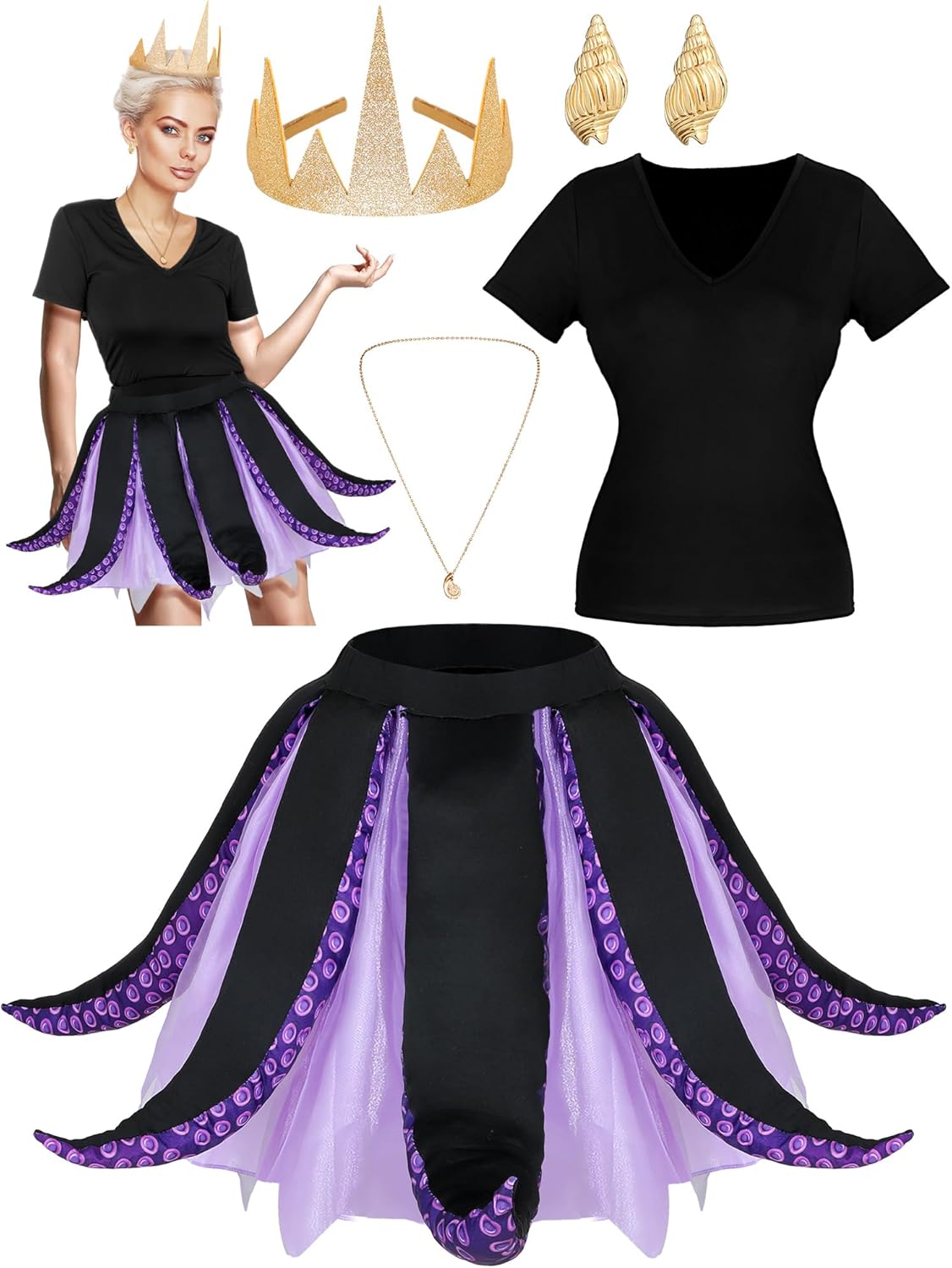 Octopus Costume for Women - Complete Witch Ensemble Set