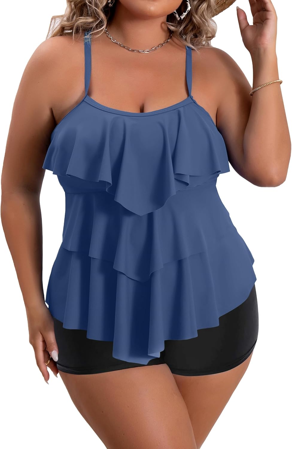 B2prity Plus Size Tankini Swimsuits for Tummy Control and Style