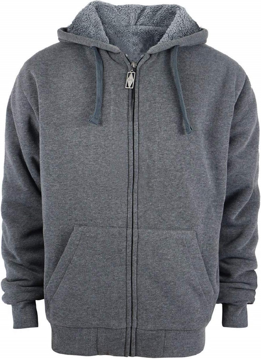 Facitisu Heavyweight Sherpa Lined Fleece Hoodie for Men