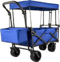 Collapsible Wagon with Removable Canopy - Heavy Duty Foldable Beach