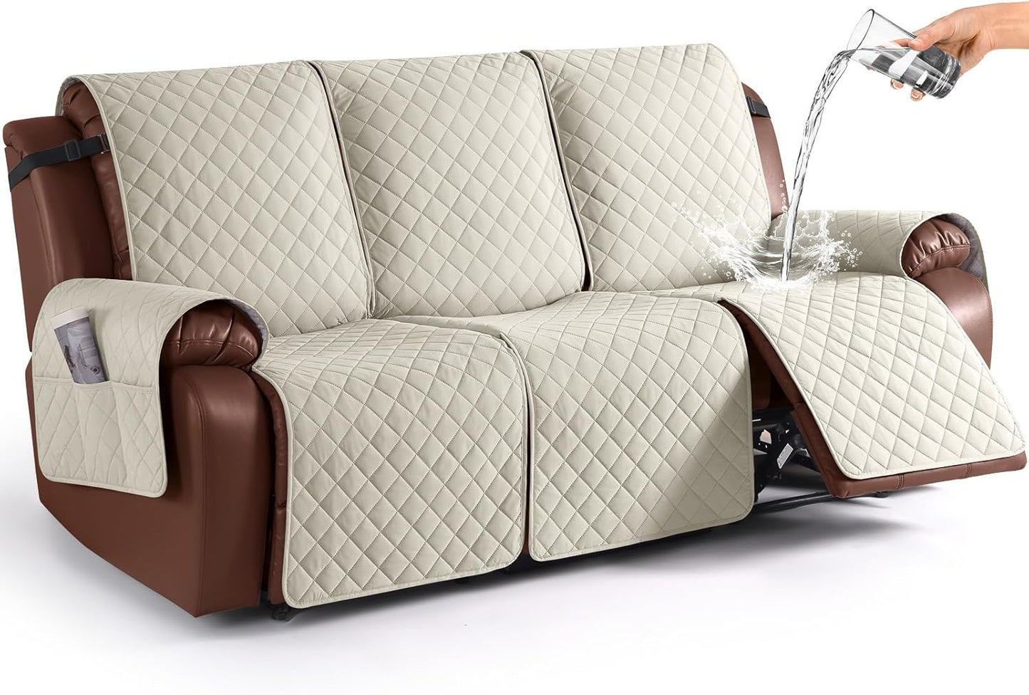 KinCam Waterproof Recliner Sofa Cover for 3 Seat Protection