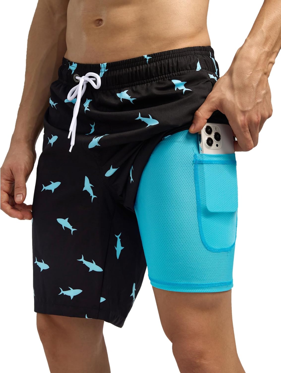 Difficort Mens Swim Trunks Quick Dry 9 inch Inseam Board Shorts