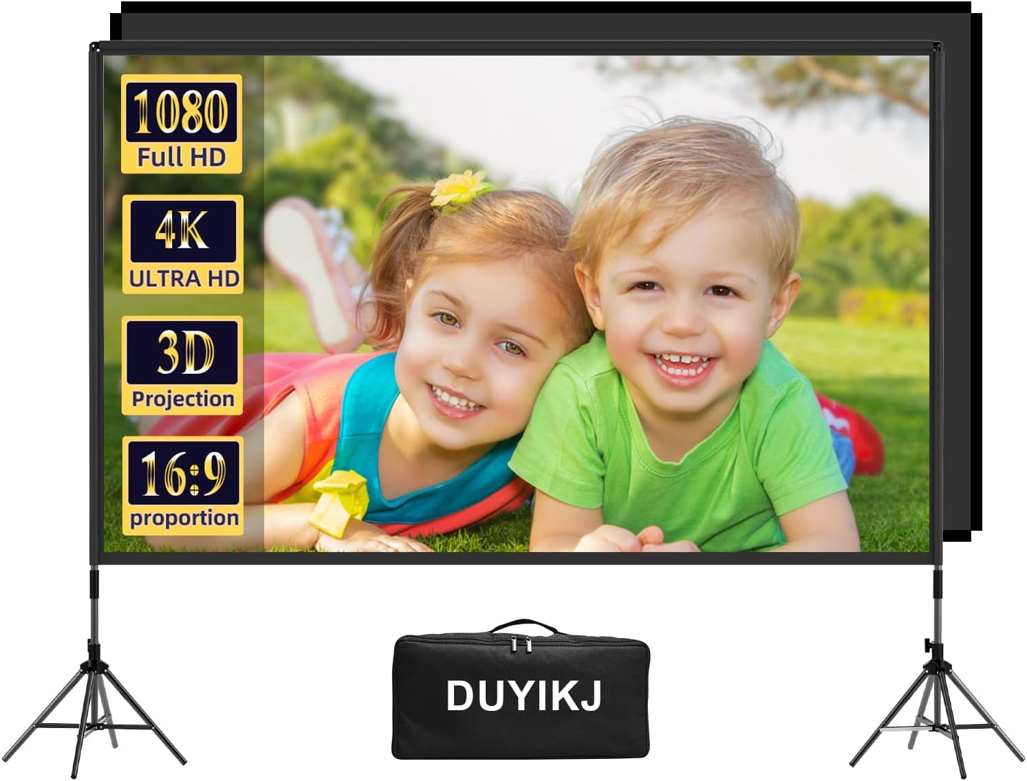 Portable 100 inch Projector Screen with Stand for Outdoor Movies