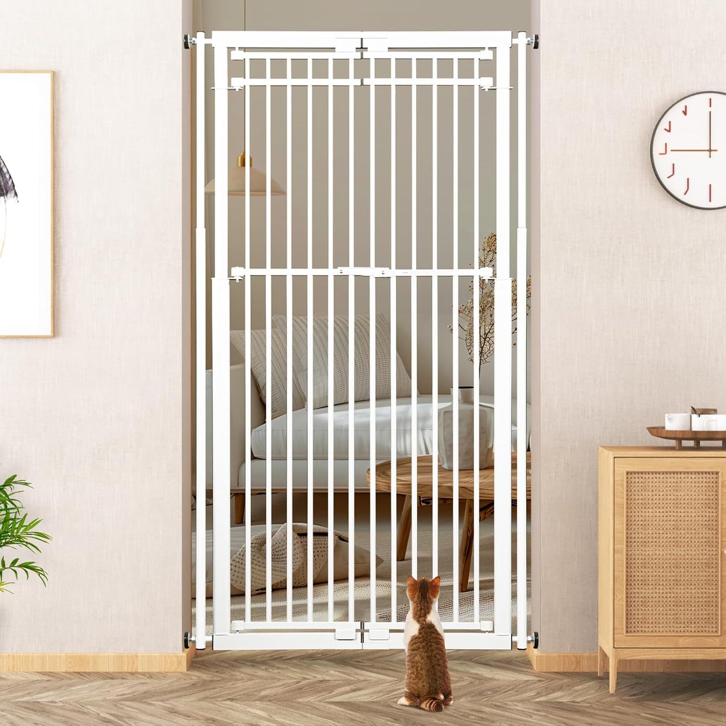 78.8 in Extra Tall Cat Gate for Dogs and Cats, Easy Walk Through
