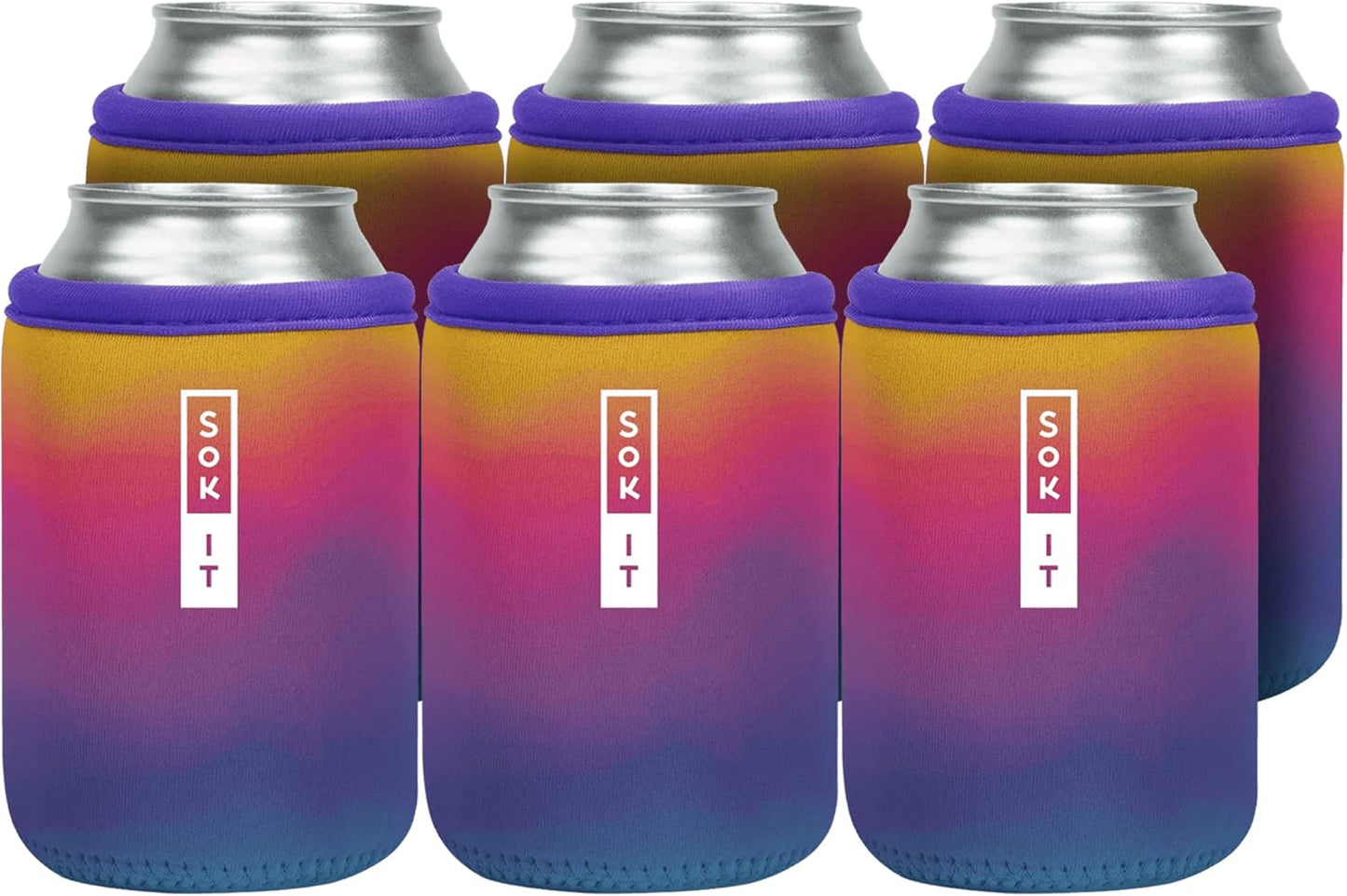 Sok It CanSok 6 Pack Insulated Neoprene Sleeves for Drinks