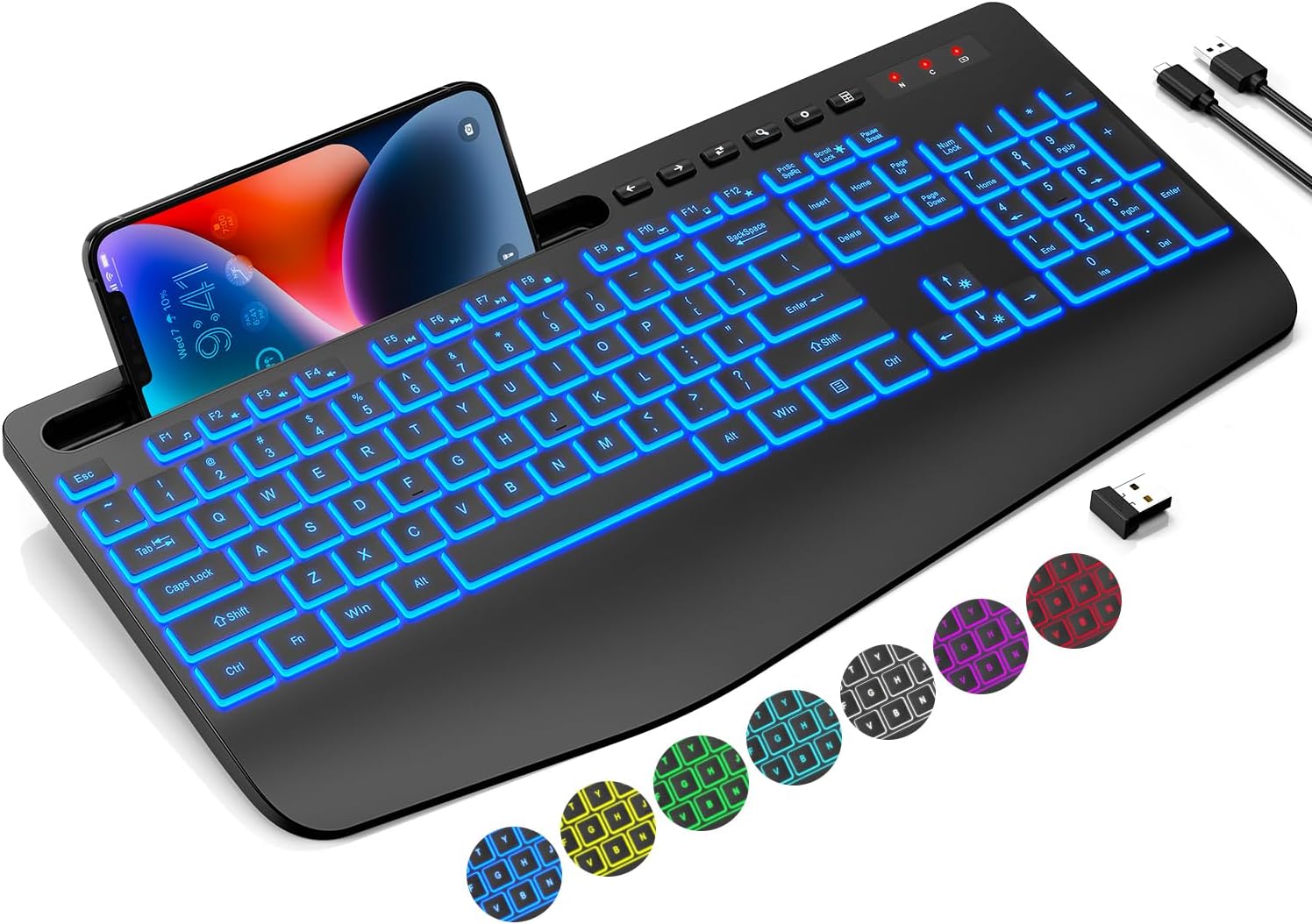 Trueque Ergonomic Wireless Keyboard: Silent Backlit Keys