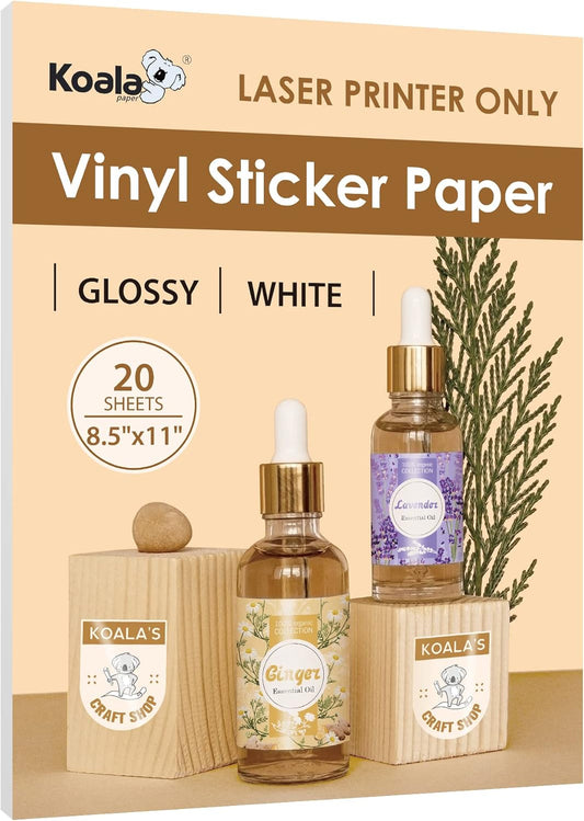 Waterproof Glossy Laser Sticker Paper 20 Sheets - KOALA PAPER
