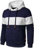 Men's Plaid Jacquard Hoodie Pullover - Casual Long Sleeve Hoody