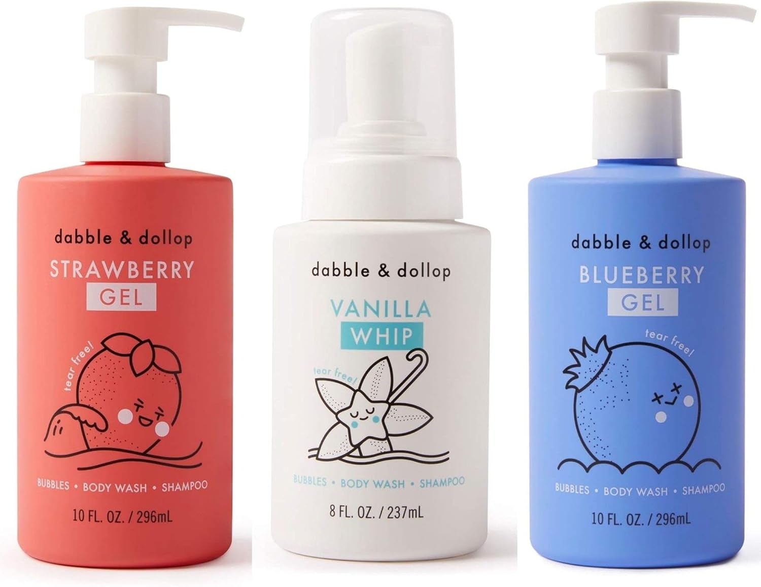 Dabble & Dollop 3-in-1 Natural Bubble Bath Set for Kids