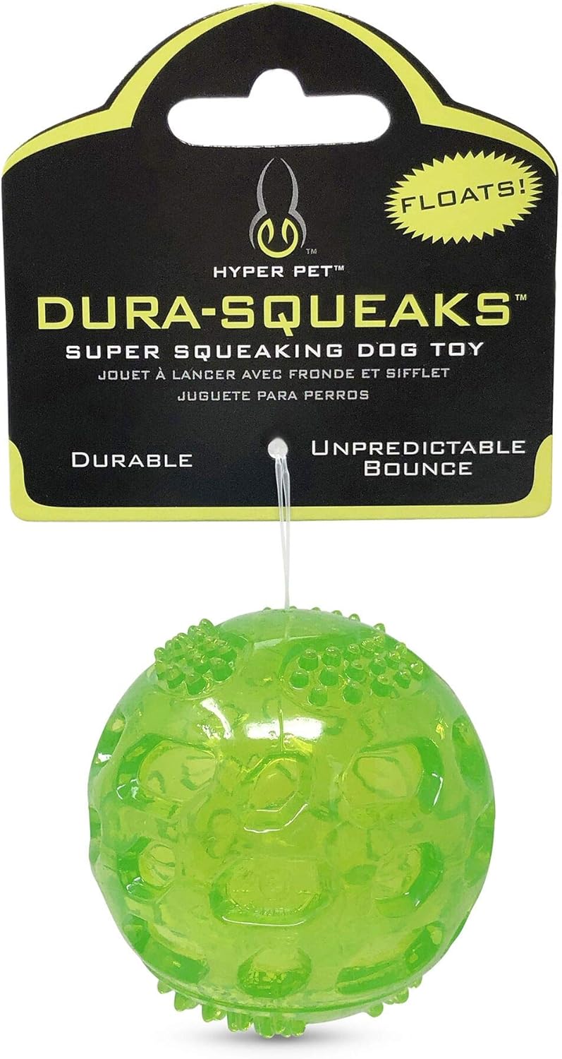 DuraSqueak Float & Fetch Dog Ball Toy - Squeaks & Floats!