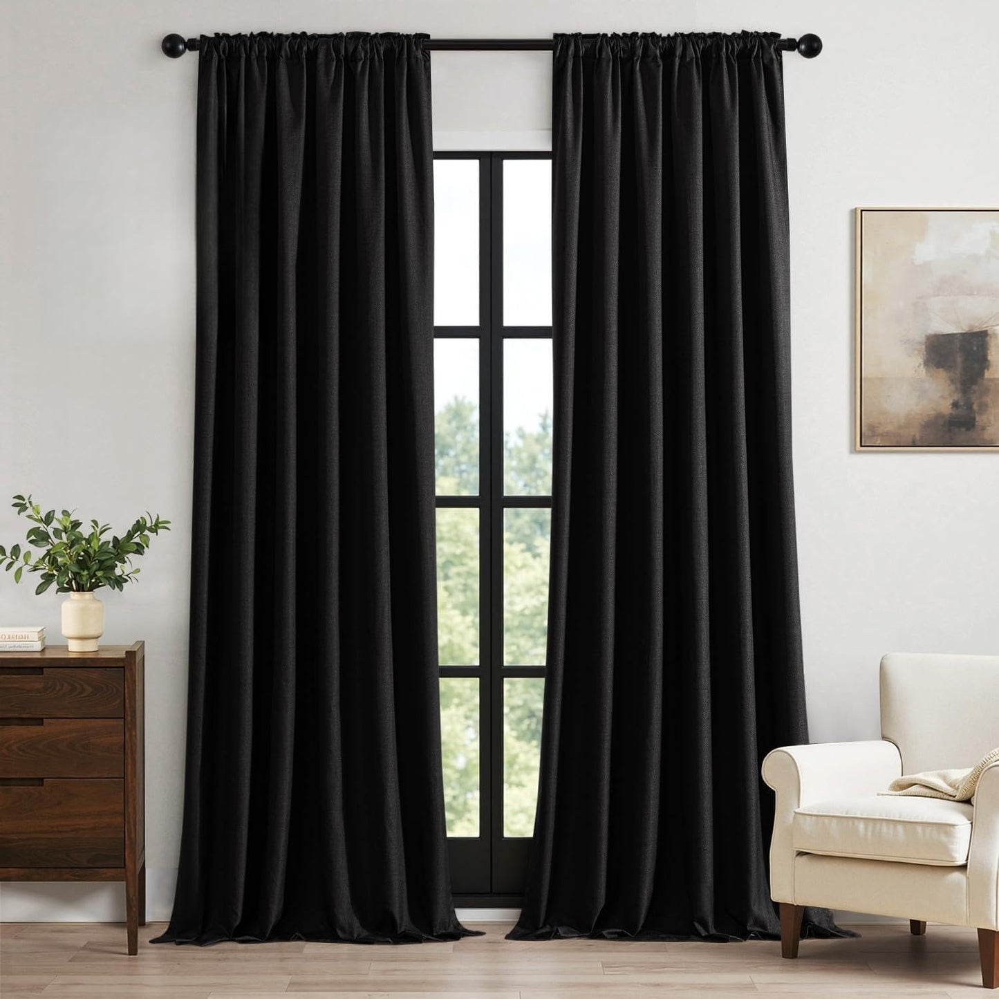 MIULEE 100% Blackout Curtains for Bedroom - 108 Inch Set