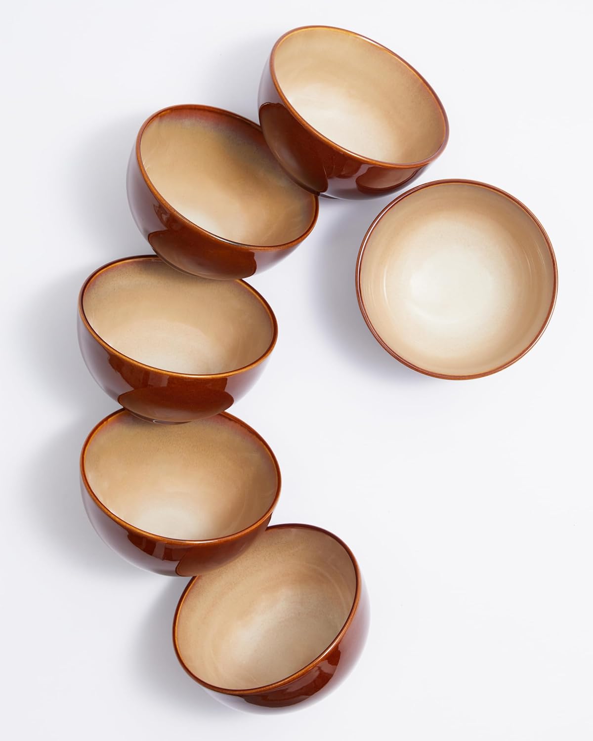 Reactive Glaze Bowls Set of 6 for Cereal Soup and More