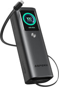 AsperX Laptop Power Bank 20,000mAh 165W - Compact Retractable Charger