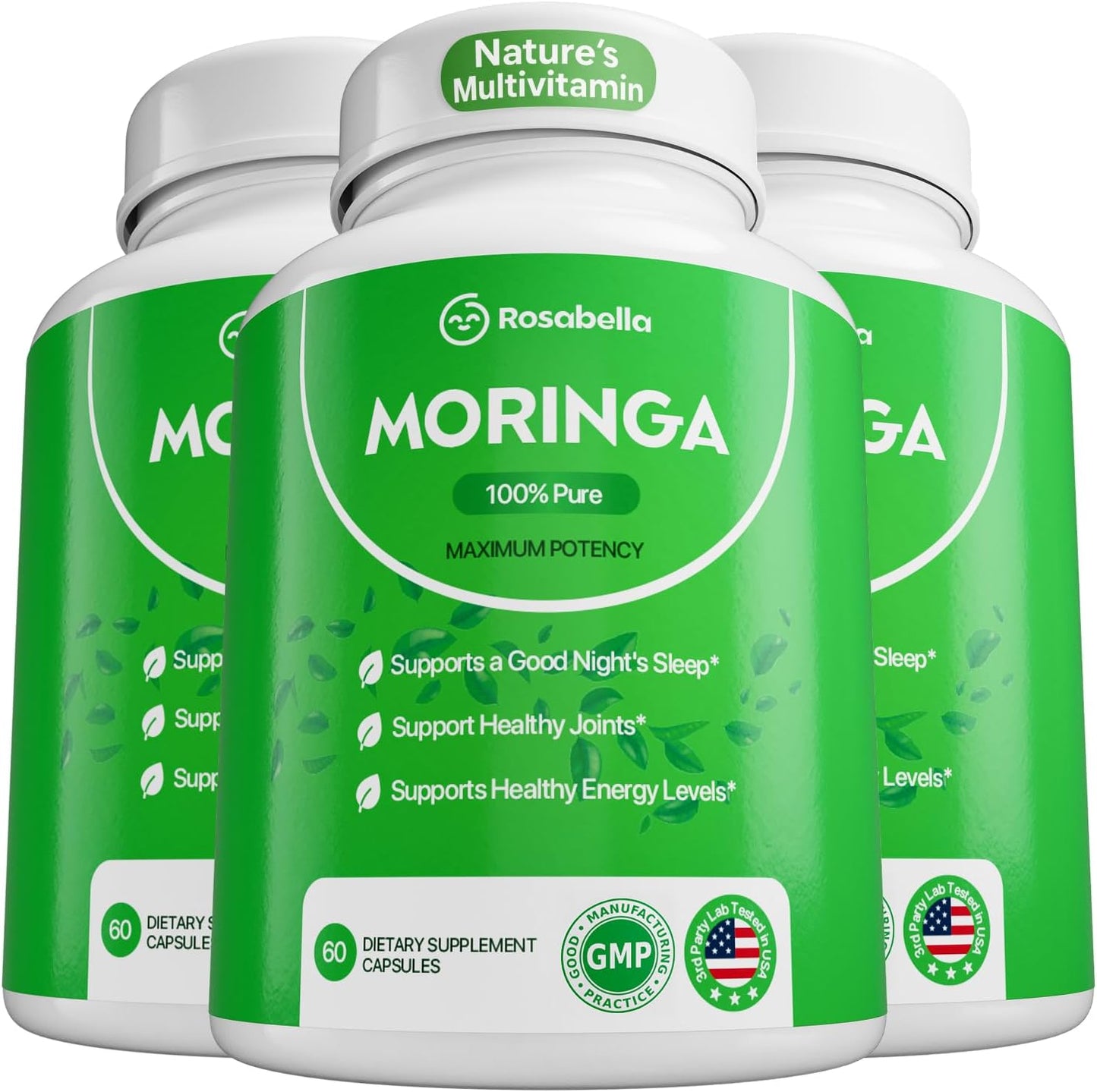 Rosabella Moringa Capsules for Energy, Skin, and Gut Health