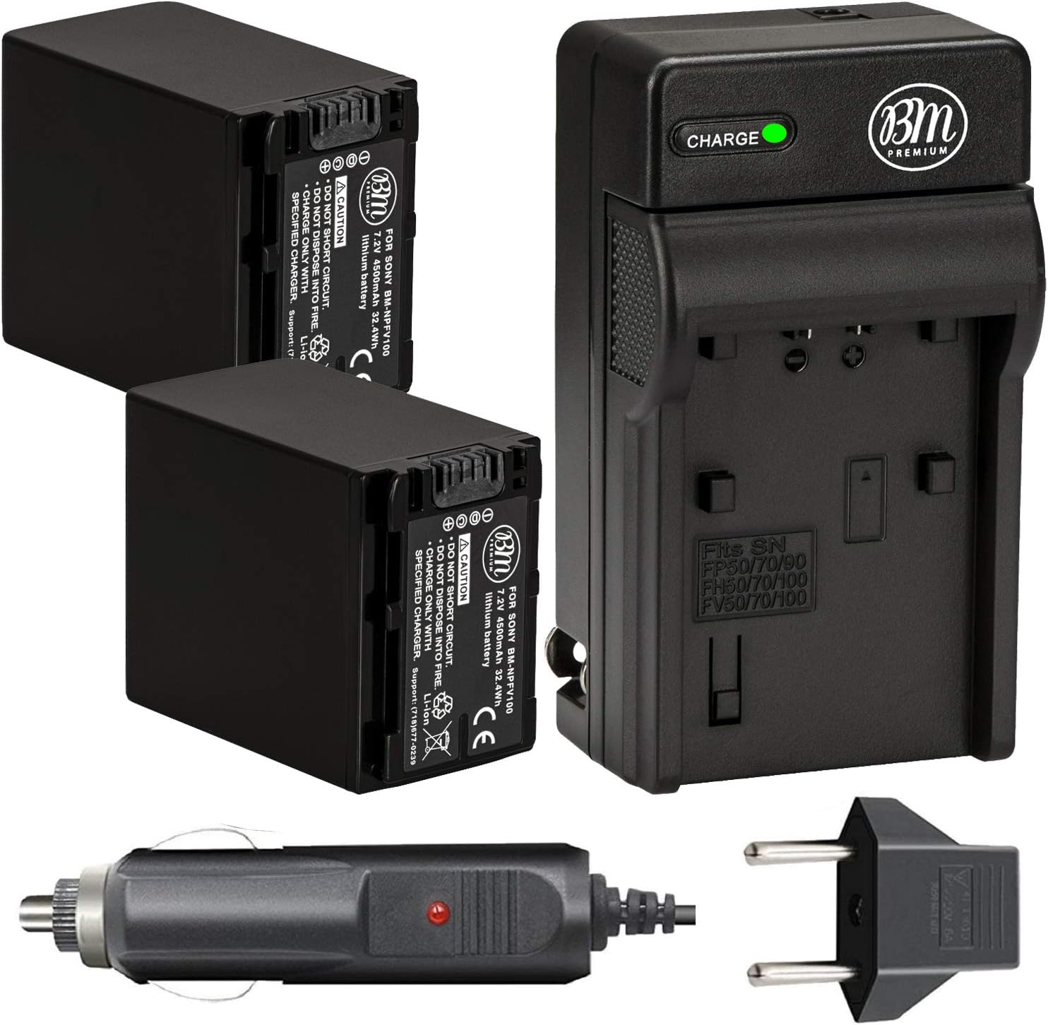 BM NP-FV100 Battery and Charger Set for Sony Camcorders