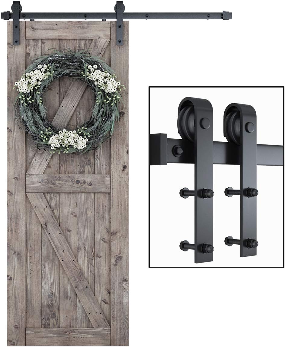 SMARTSTANDARD 5 Feet Heavy Duty Sliding Barn Door Hardware Kit