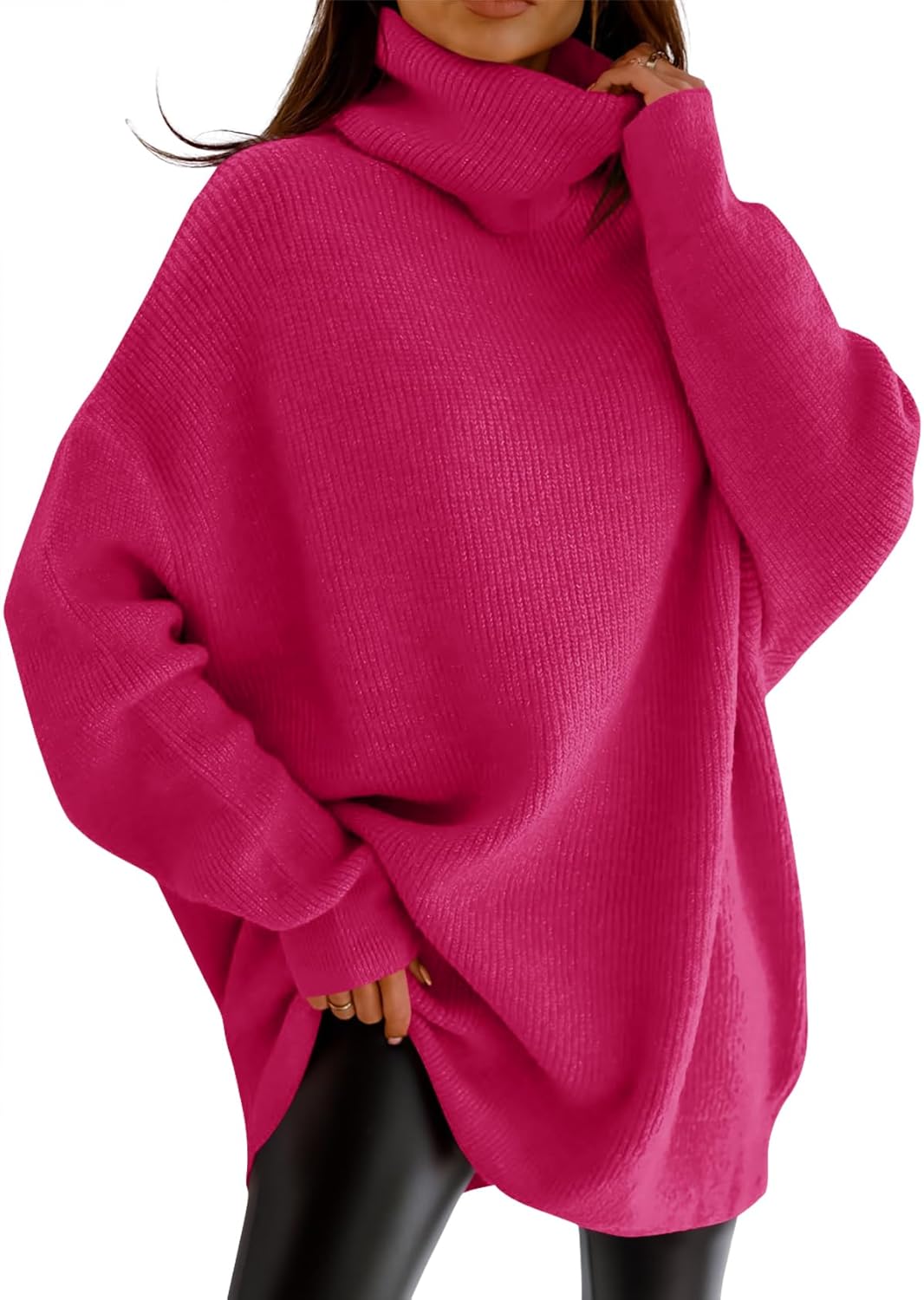 Oversized Turtleneck Sweater for Women - Cozy Fall Knit Top
