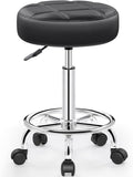 Rolling Stool with Wheels PU Leather Small Office Chair - Versatile