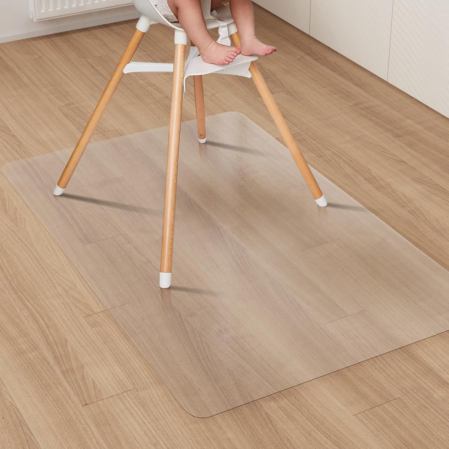 Large Clear Plastic Floor Mat for High Chair - Easy Clean 3ft 5in