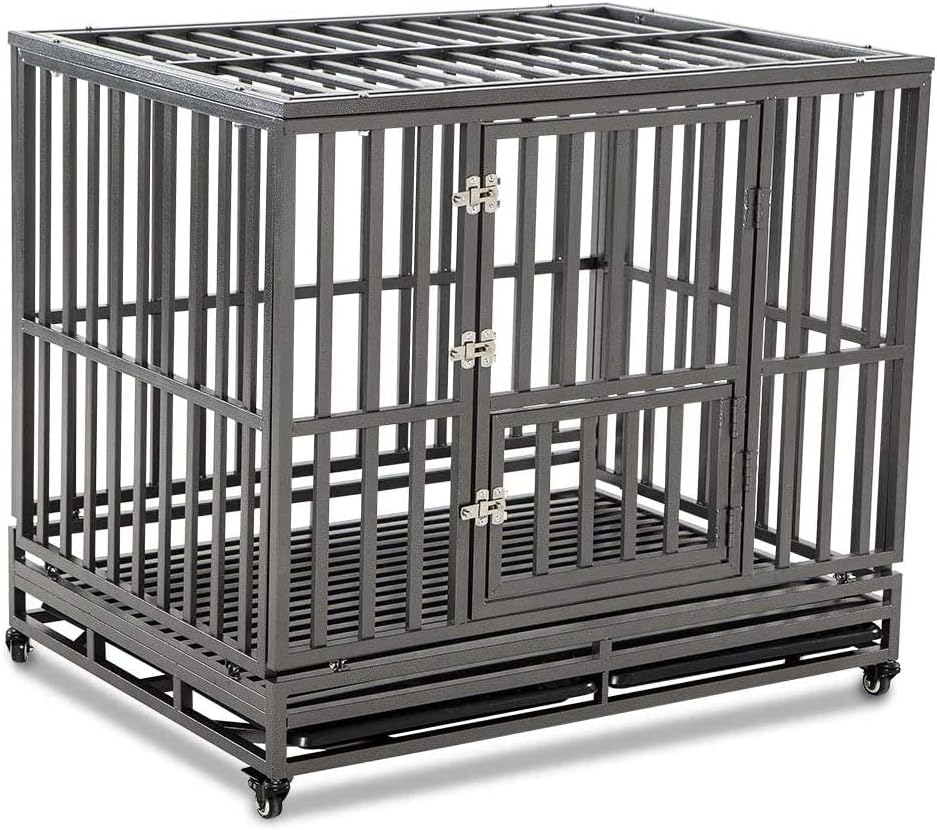Heavy Duty Dog Cage for Medium and Large Dogs - LUCKUP