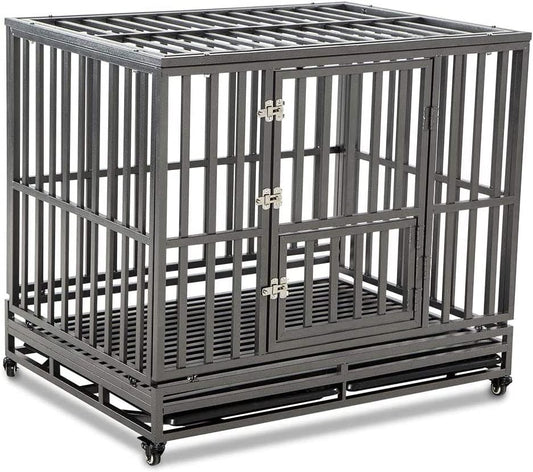 Heavy Duty Dog Cage for Medium and Large Dogs - LUCKUP