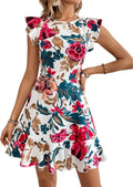 Floerns Women's V Back Inslace Layered Ruffle Hem Dress Review