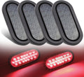 6 Inch Oval Smoked Lens Red LED Kit with Plug & Grommet - 4 Pack