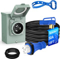50 Amp Power Inlet Box and 15FT Generator Cord for Emergencies