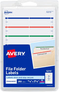 File Folder Labels on 4 in x 6 in Sheets - Assorted Color Coding