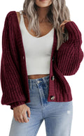 Chunky Knit Open Front V Neck Cardigan - Cozy Cropped Fall Layer