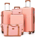 5 Piece Luggage Sets with Spinner Wheels - Lightweight Hardside Travel