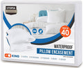 Utopia Bedding Waterproof Pillow Protectors Zippered (40 Pack) King
