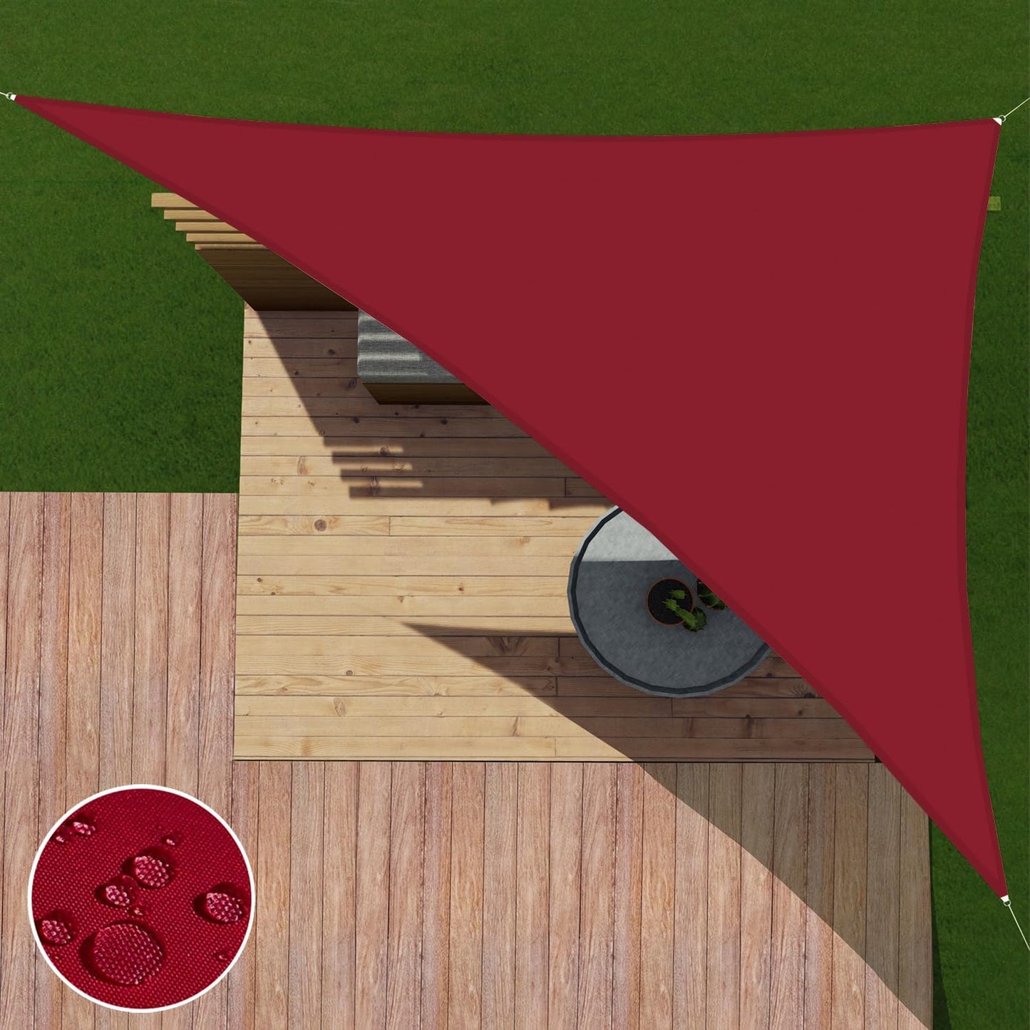 Patio Paradise 12ft x 12ft x 17ft Waterproof Sun Shade Sail Canopy