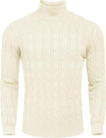 Men's Slim Fit Turtleneck Sweater - Cozy Slim Cable Knit