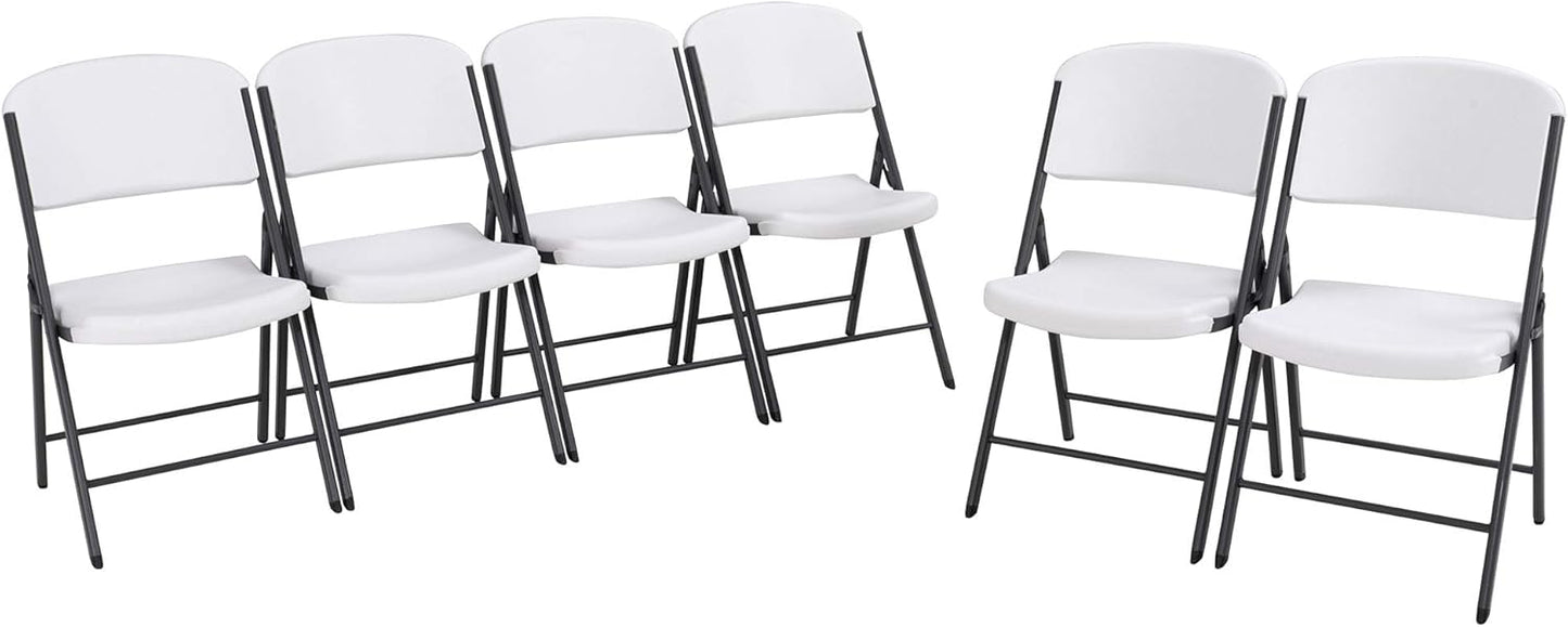 6 Pack Lifetime Commercial Folding Chairs - White