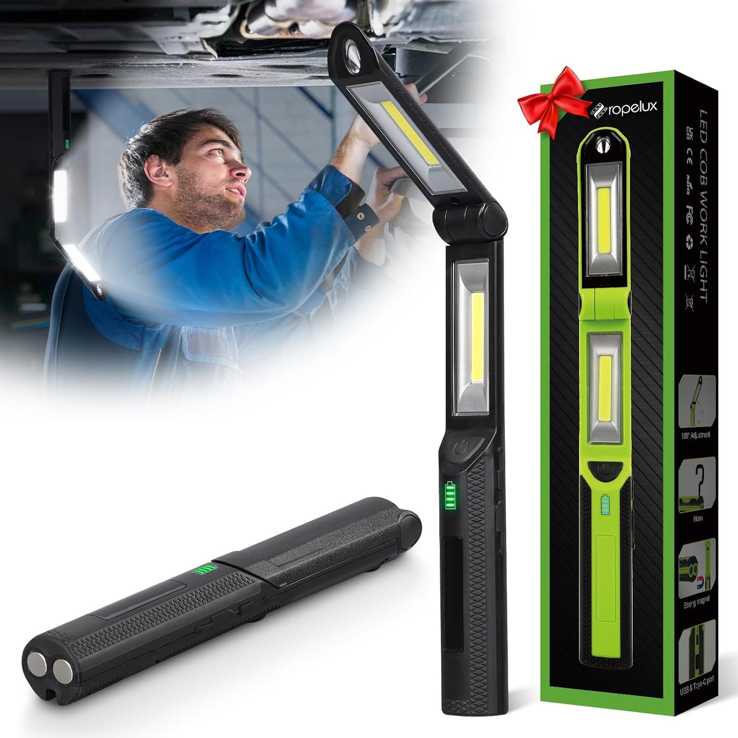 Ropelux Rechargeable Work Light 1500 Lumens for Mechanics