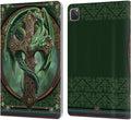 Anne Stokes Woodland Guardian Dragons Leather Wallet Case for iPad Pro