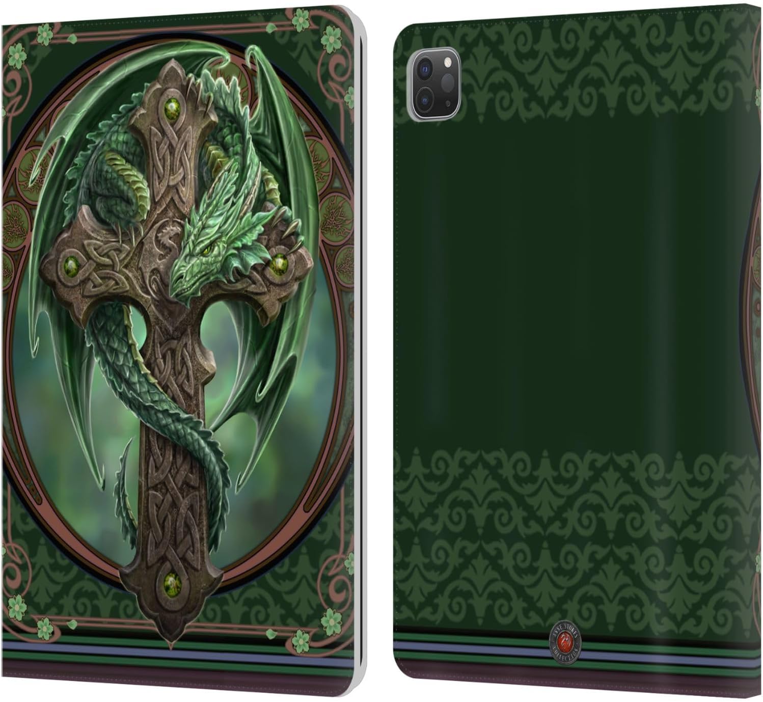 Anne Stokes Woodland Guardian Dragons Leather Wallet Case for iPad Pro