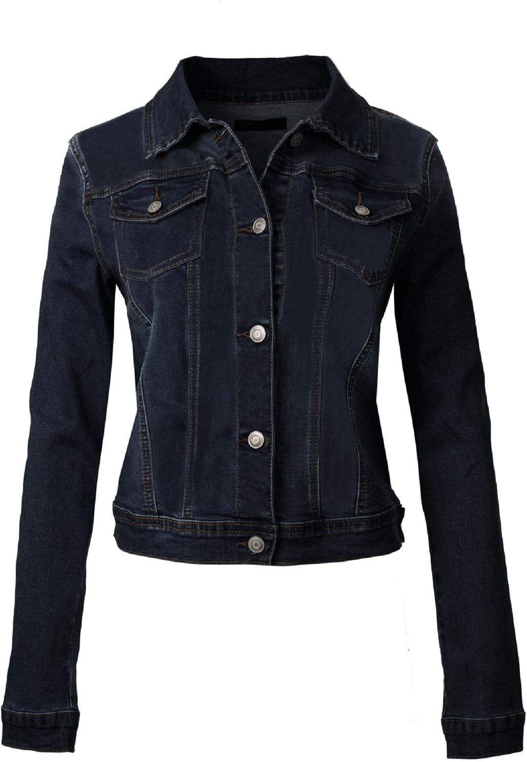 Classic Vintage Washed Long Sleeve Denim Jean Jacket for Women
