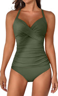 B2prity Ruched Tankini Swimsuit Two Piece - Tummy Control Fit