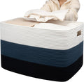 Extra Large Blanket Basket 25 x 17 x 16 in - Heavy Cotton Rope Storage
