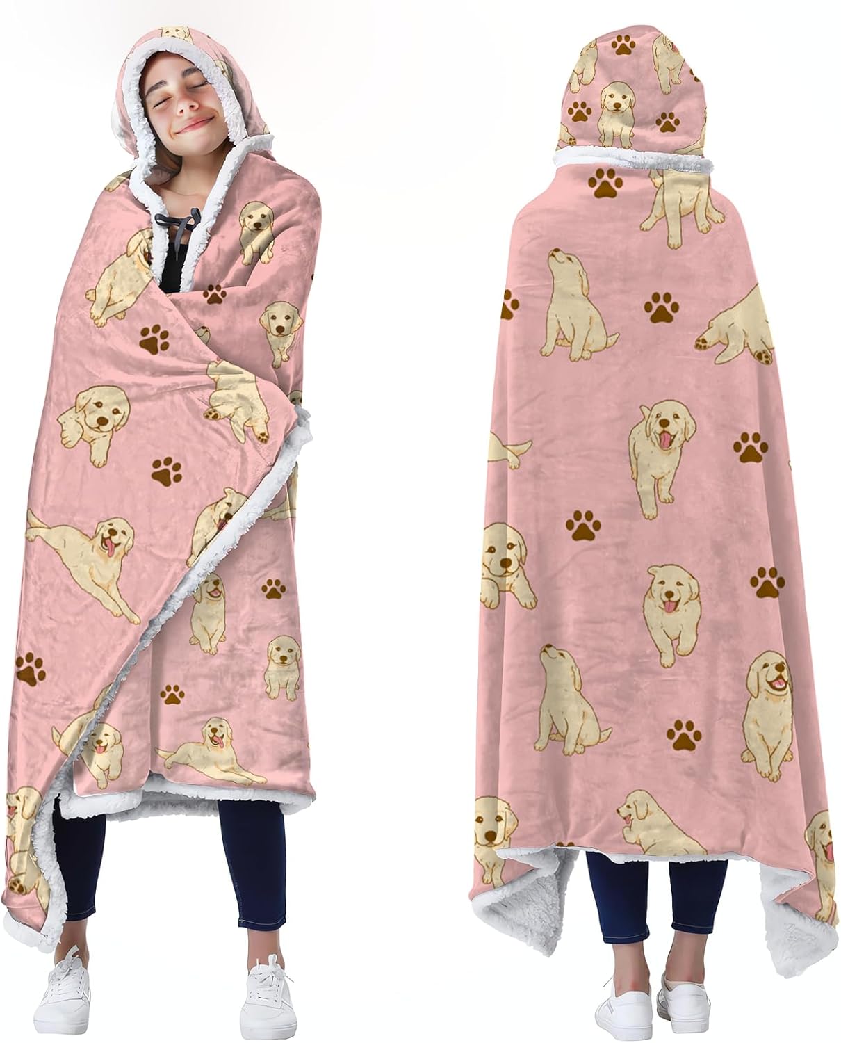 Doggie Oversized Hoodie Blanket- Cozy Sherpa Fleece