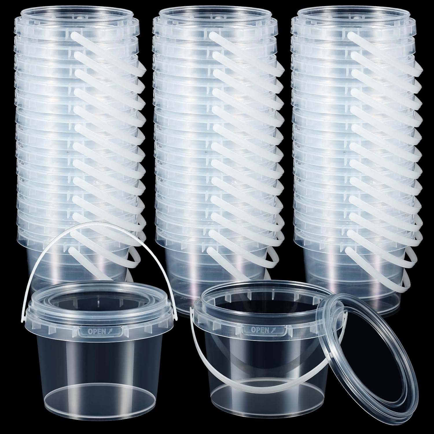 Maxcheck 100 Pcs 10 oz Containers with Lids for Craft Storage
