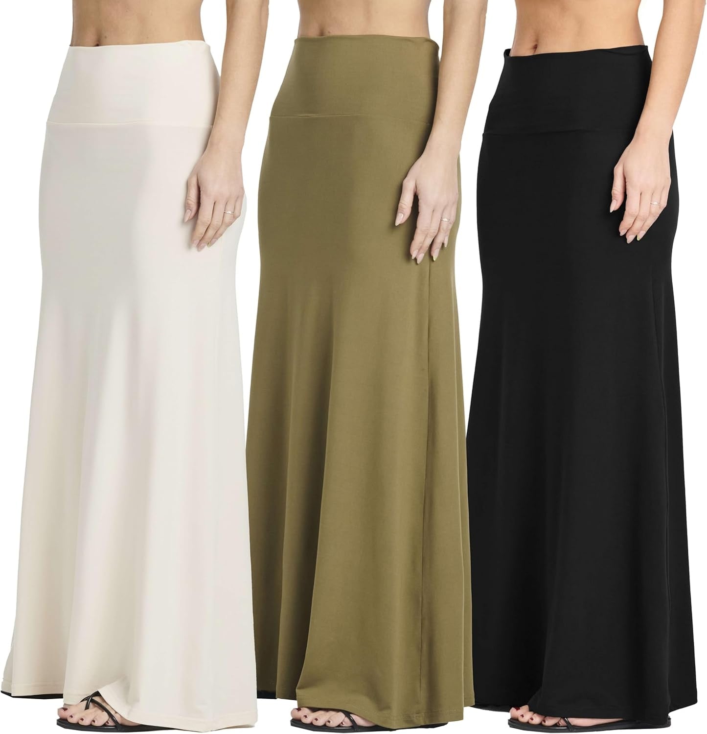 Women's Ultra-Soft Flowy Maxi Skirts - 3 Pack for Every Occasion