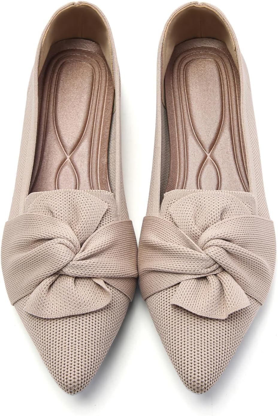 Pointed Toe Ballet Flats with Bow for Women's Comfort and Style