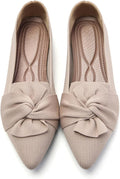 Flats for Women Pointed Toe Ballet Flats with Bow - Breathable Knit