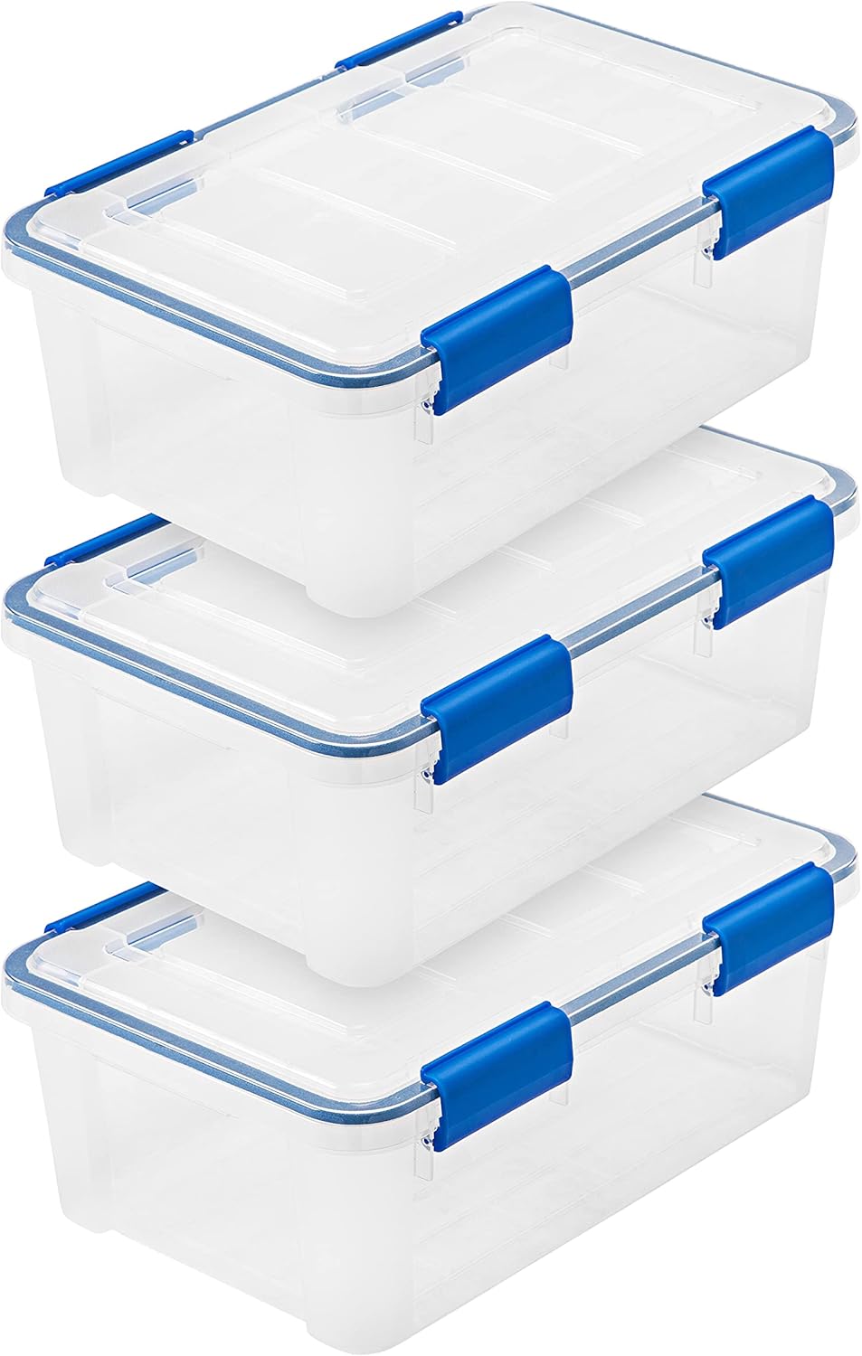 IRIS USA WeatherPro 16 Qt Storage Bins with Lids - 3 Pack